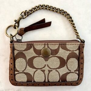 Vintage Y2K Coach Mini Zip Pouch ✨ Signature C Card & Coin Case